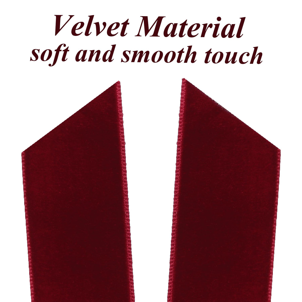 12Pcs Burgundy Velvet Ribbon Bows Christ - Image 9