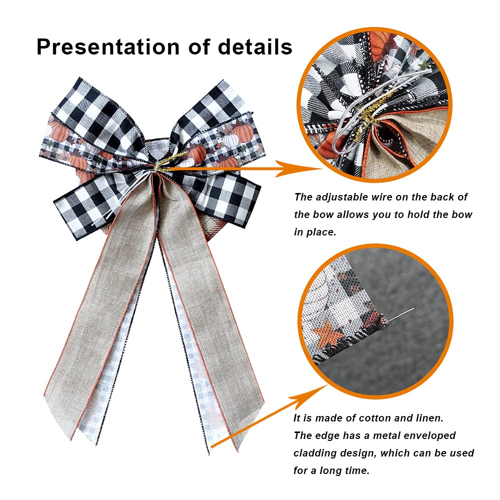 Large Fall Bows for Wreath, Thanksgiving - Image 9