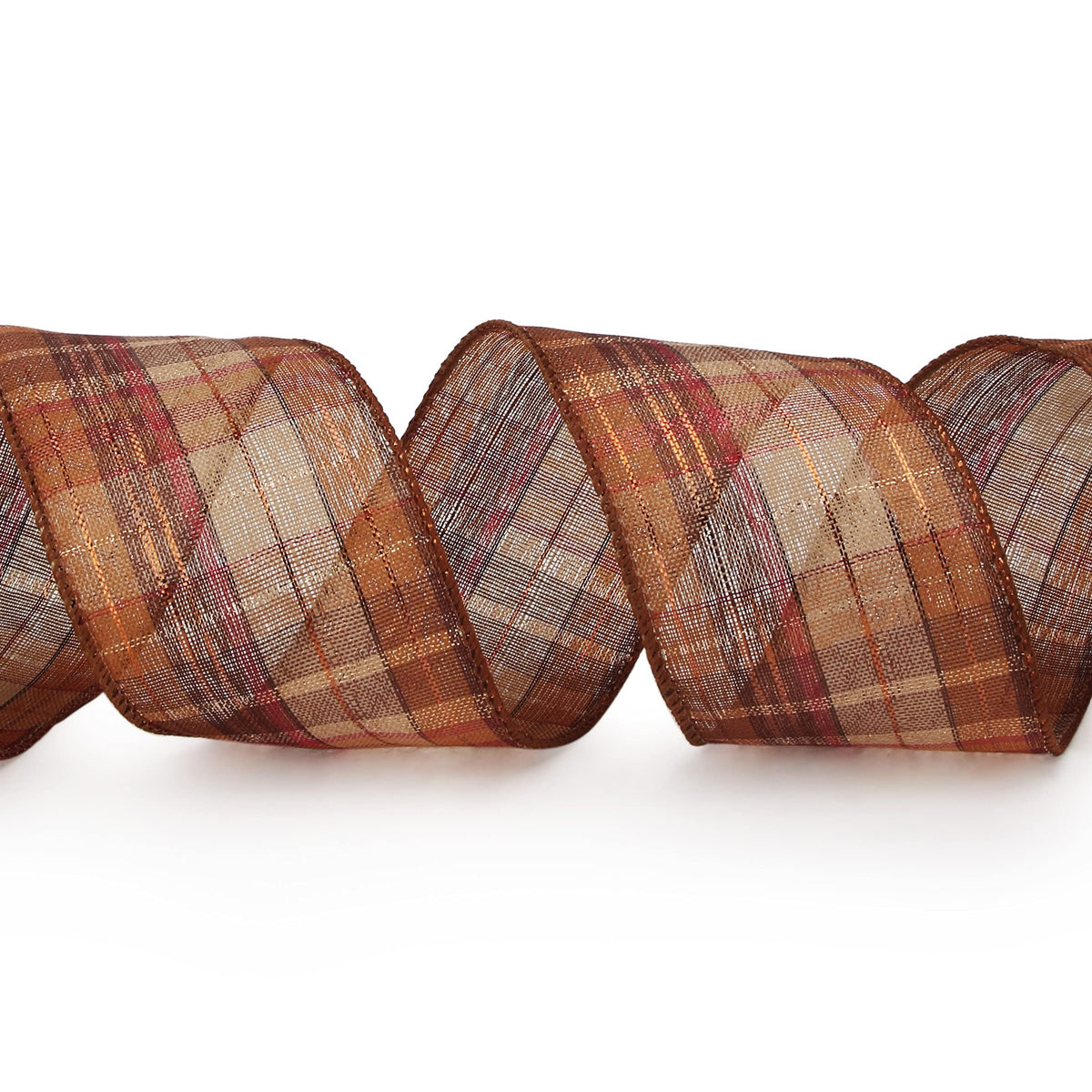 Ribbli Fall Burlap Wired Ribbon with Gol - Image 8