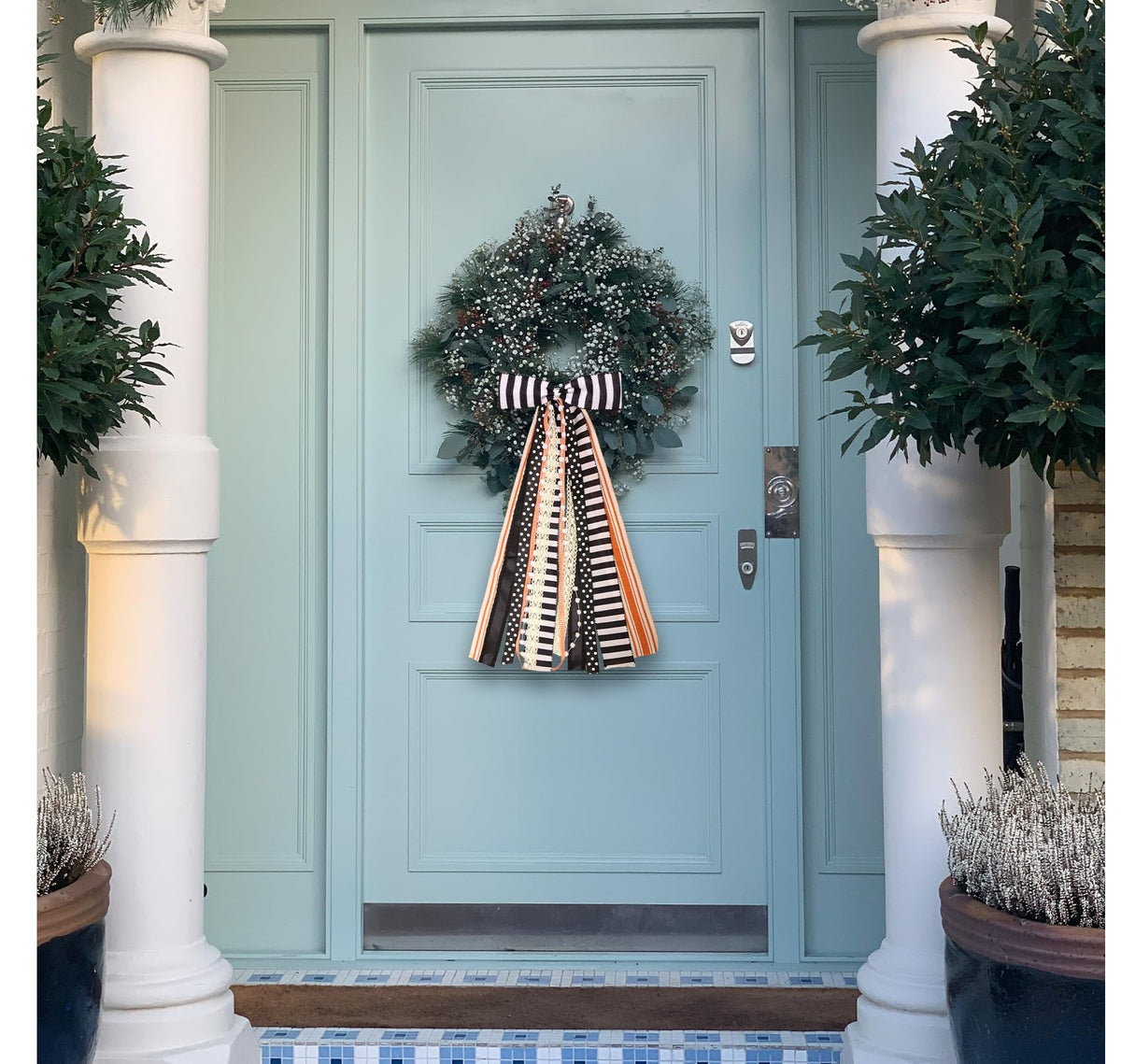 Halloween Black Stripes Wreath Bows for - Image 9