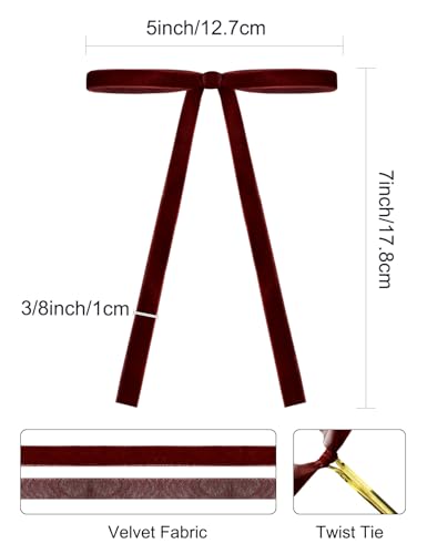 SIMISI RIBBON 24Pcs Christmas Velvet Rib - Image 2