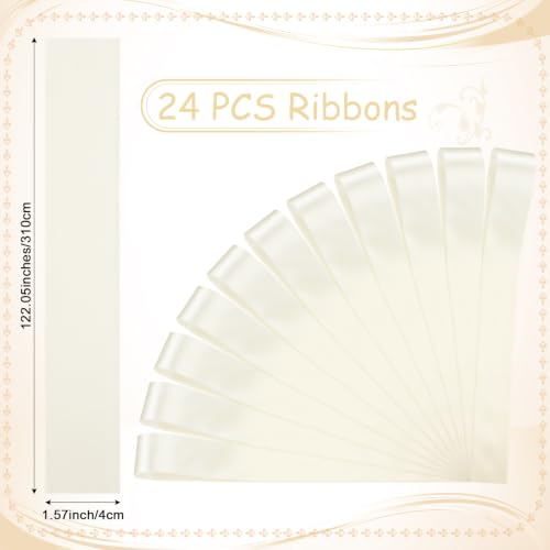 Daifunli 24 Pcs Ivory White Wedding Bows - Image 2