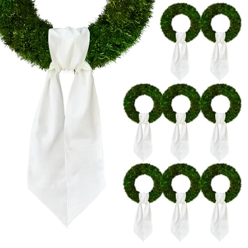 8 Pcs Christmas Wreath Sash for Front Door, Xmas W