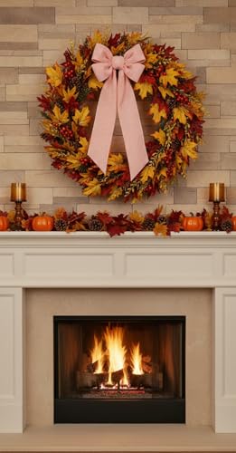 Orange Striped Wreath Sash for Door Deco - Image 3