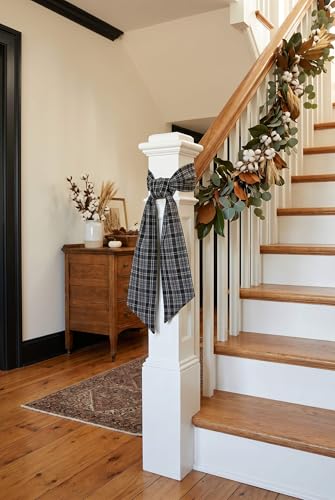 Black and White Plaid Wreath Sash 2 Pack - Image 9