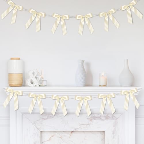 2 Strings White Bow Garland Banner, Pre- - Image 8