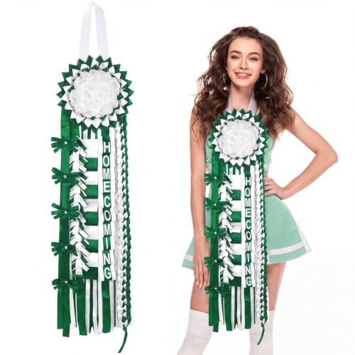 Hoolerry 1 Set Homecoming Mum Braid,Green and Whit