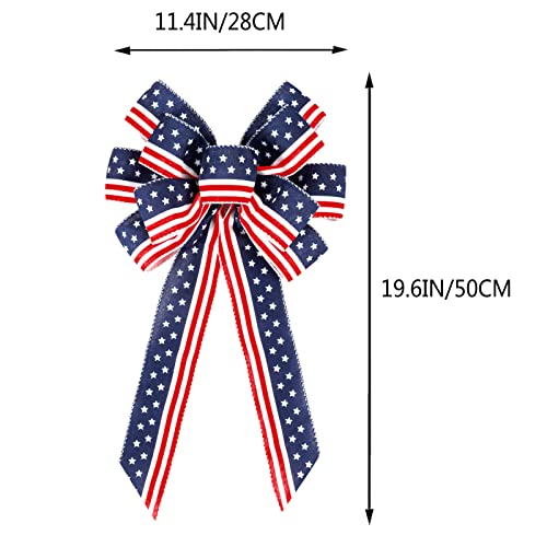 2 Pack 4th of July Decor Bow for Wreath, - Image 2