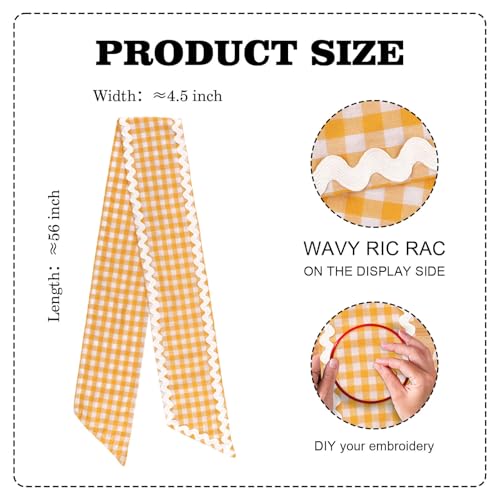 Orange Gingham Wreath Sash for Front Doo - Image 2