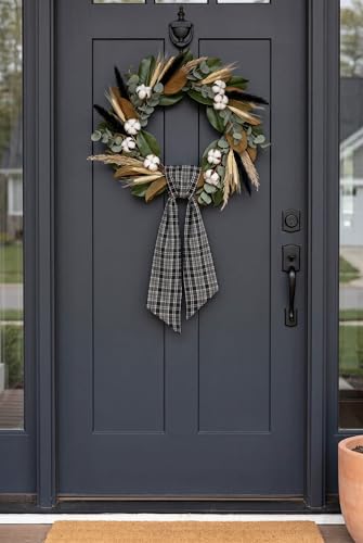 Black and White Plaid Wreath Sash for Fr - Image 3