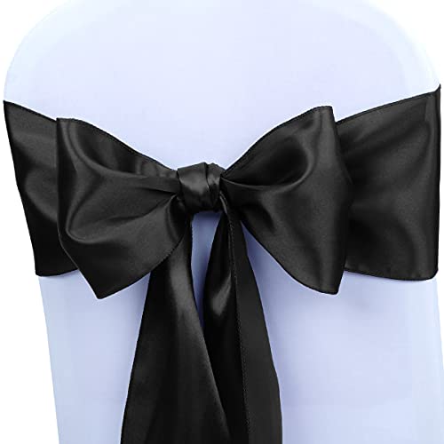 Babenest 50pcs Satin Chair Sashes Ties for Party W