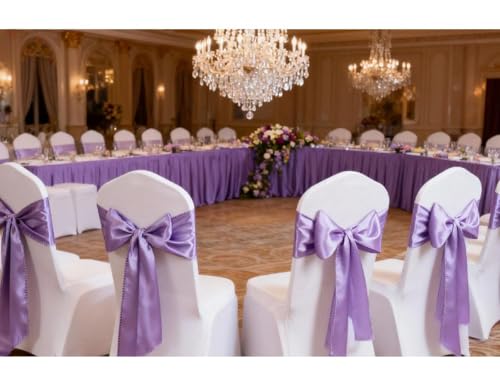 50 Pack Lavender Chair Sashes, Lavender  - Image 2