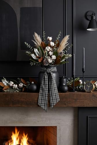 Black and White Plaid Wreath Sash 2 Pack - Image 8