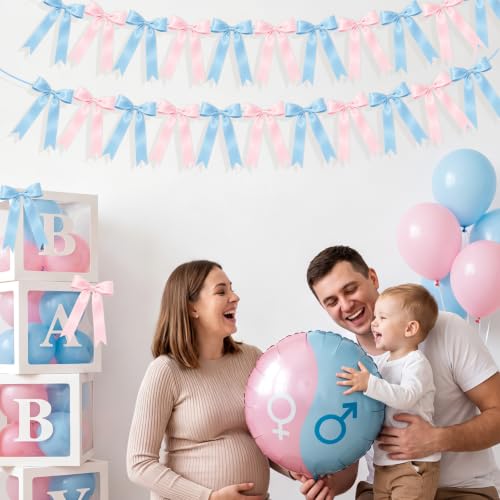 2 Strings Pink and Blue Bow Garland Bann - Image 7