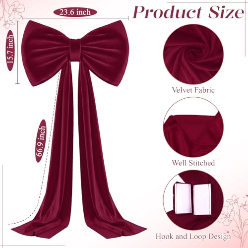 MODFUNS Large Bow Decor Burgundy Big Bow - Image 2