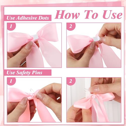 Pink Bow Birthday Decorations, 48 Pcs Pi - Image 7