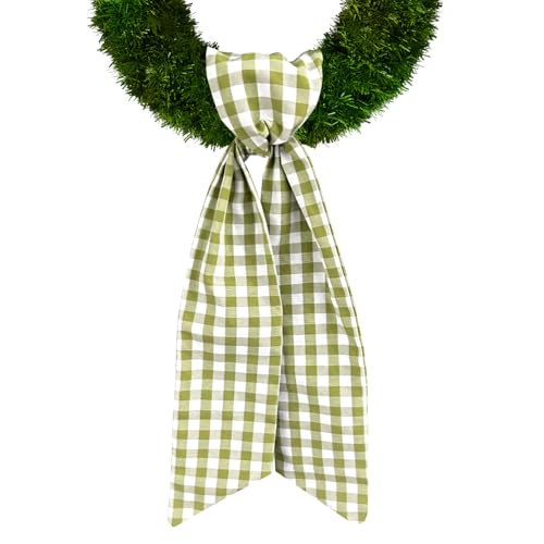 Spring Holiday Wreath Sash for Front Door, Green B