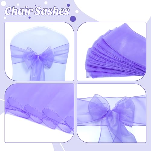MDS Pack of 10 Organza Chair Sashes for  - Image 4