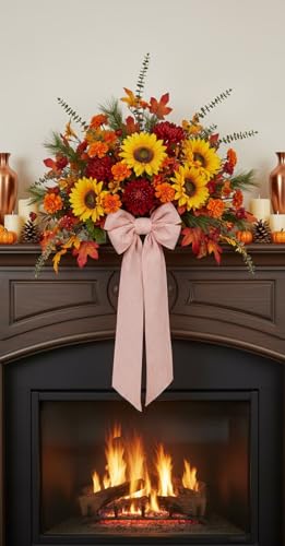 Orange Striped Wreath Sash for Door Deco - Image 8