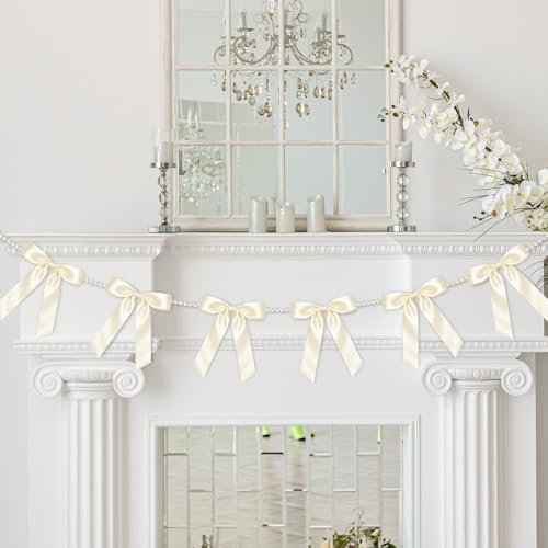 2 Strings White Bow Garland Banner, Pre- - Image 7