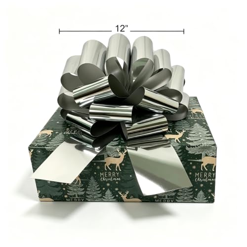 Big Gift Bow 12 inch Silver Bow for Gift - Image 3