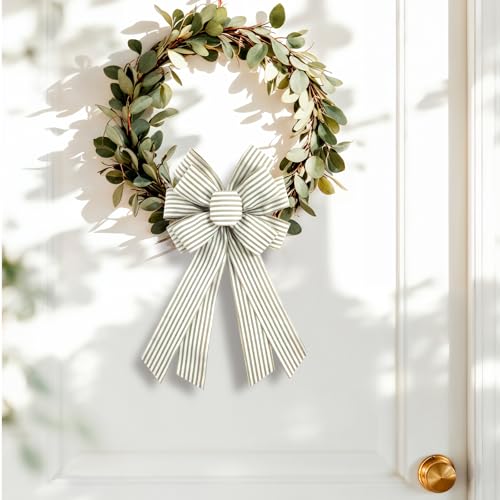 Natural Burlap Wreath Bow 20 x 11 Inches - Image 3