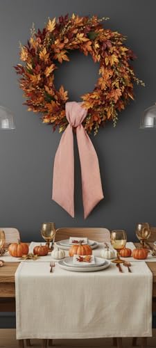 Orange Striped Wreath Sash for Door Deco - Image 7