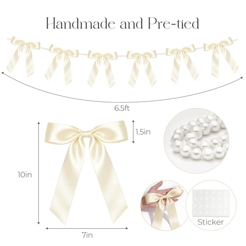 2 Strings White Bow Garland Banner, Pre- - Image 3
