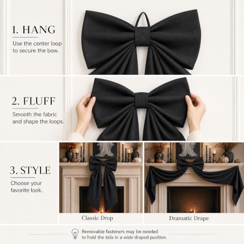 Giant Black Bow for Halloween Decor, 48i - Image 7