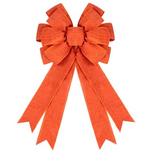 1 Pack Large Fall Bows, Thanksgiving Orange Bows f