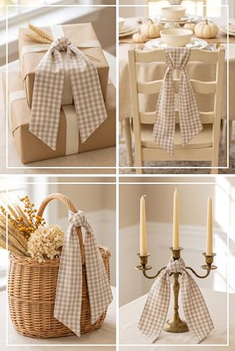 Khaki and White Gingham Wreath Sash 2 Pa - Image 4