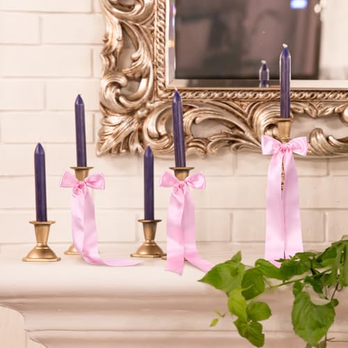Teenyyou 12 Pcs Pink Bow Decor Candlesti - Image 7