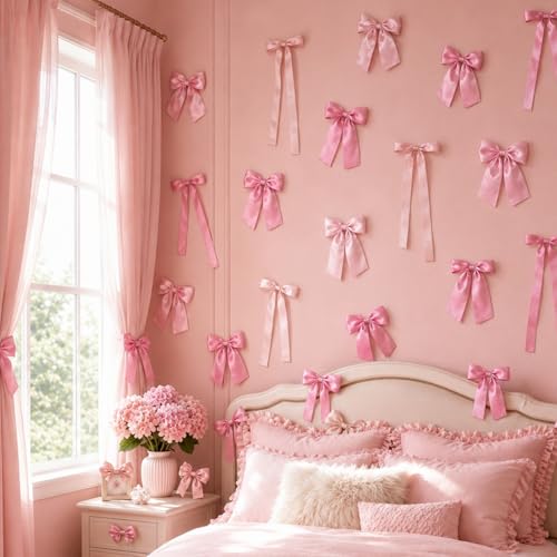 Pink Ribbon Bow Birthday Decorations, 4  - Image 7