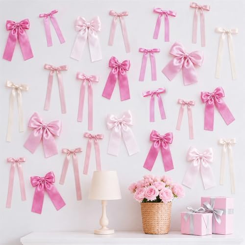 Pink Ribbon Bow Birthday Decorations, 4  - Image 3
