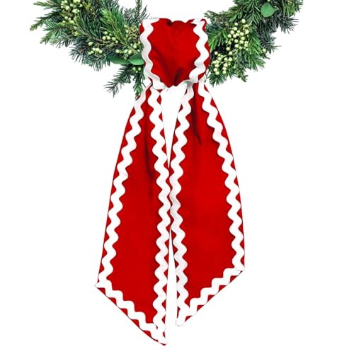 Wreath Sash for Front Door Red Cotton Wreaths Sati