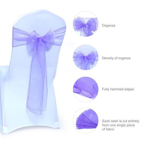 MDS Pack of 10 Organza Chair Sashes for  - Image 6