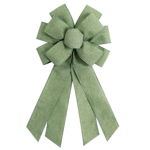 Sage Green Burlap Wreath Bow 20 x 11 Inches Birthd