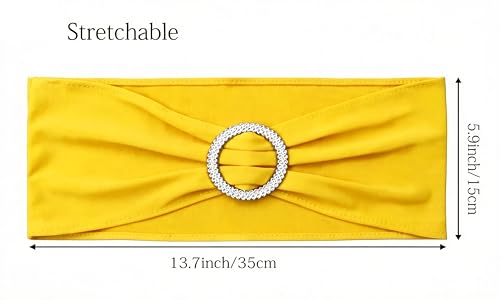 50 Pack Spandex Yellow Chair Sashes for  - Image 3