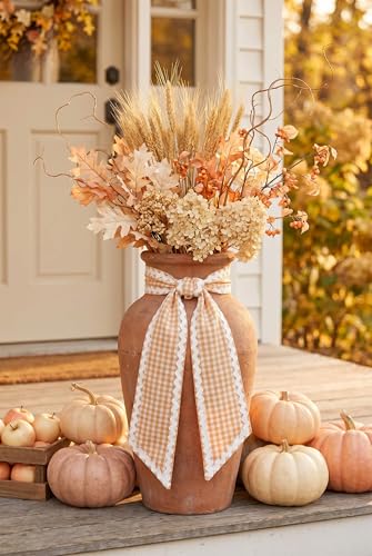 Orange Gingham Wreath Sash for Front Doo - Image 8