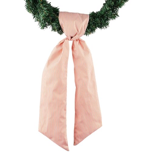 YKW Orange White Stripe Wreath Sash Front Door Dec