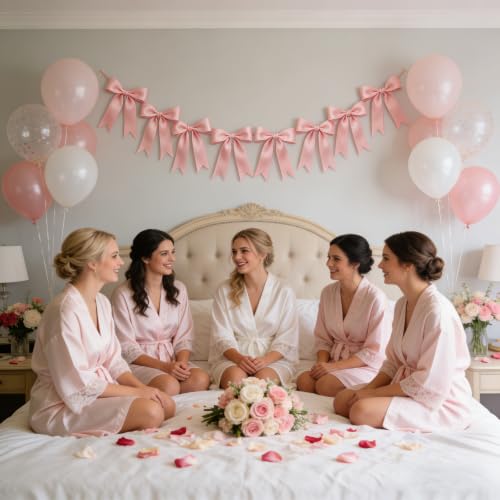 1 String Pink Bow Garland Banner Decorat - Image 7