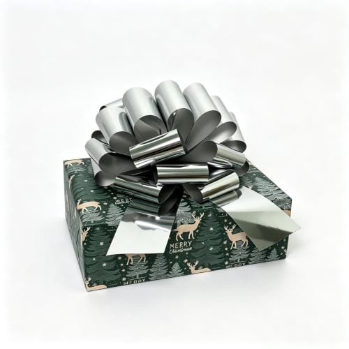 Big Gift Bow 12 inch Silver Bow for Gift - Image 7