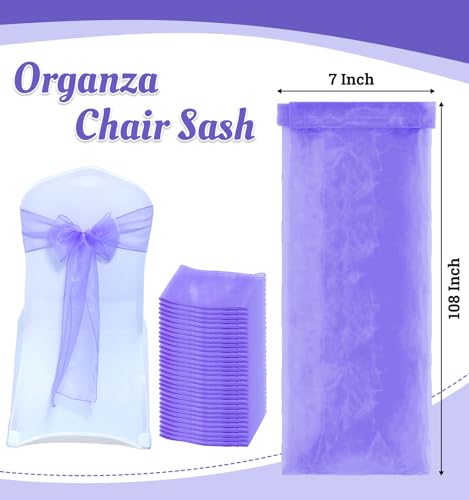 MDS Pack of 10 Organza Chair Sashes for  - Image 3