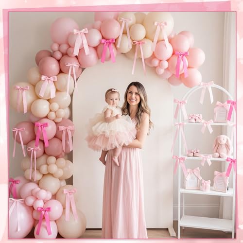 Pink Bow Birthday Decorations, 48 Pcs Pi - Image 6