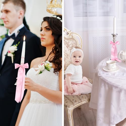 Teenyyou 12 Pcs Pink Bow Decor Candlesti - Image 6