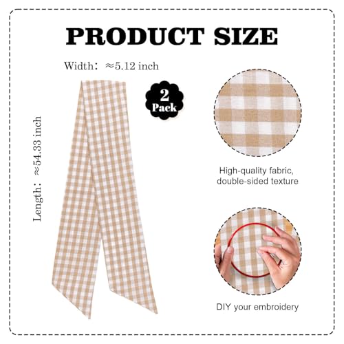 Khaki and White Gingham Wreath Sash 2 Pa - Image 2