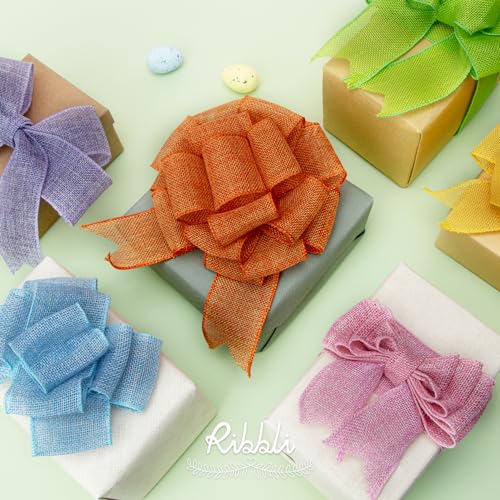 Ribbli Orange Wired Ribbon,Orange Burlap - Image 5