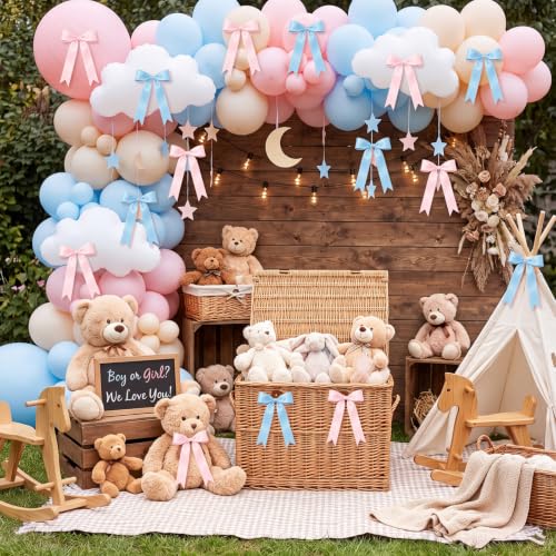 2 Strings Pink and Blue Bow Garland Bann - Image 4