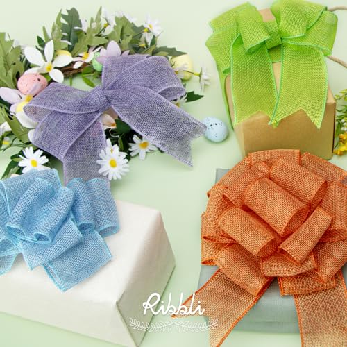 Ribbli Orange Wired Ribbon,Orange Burlap - Image 6