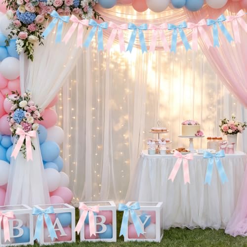 2 Strings Pink and Blue Bow Garland Bann - Image 3
